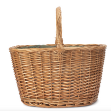 Cargar imagen en el visor de la galería, Cesta térmica ovalada en mimbre y tweed