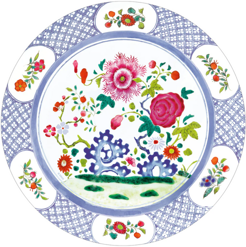 Platos de cartón grande diseño floral