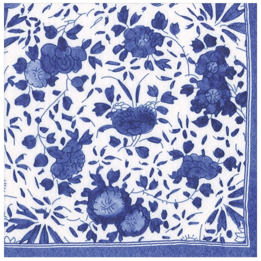 Servilletas grandes de papel diseño flores azules