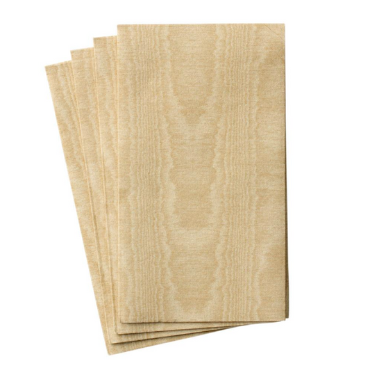 Servilletas  de papel efecto lino alargadas Moiré dorado