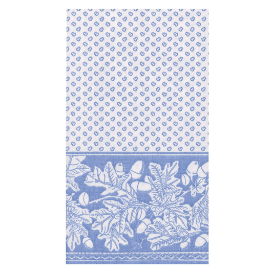 Servilletas  de papel efecto lino alargadas hojas de roble azul