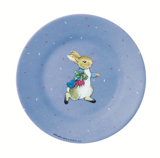 Plato de Peter Rabbit azul