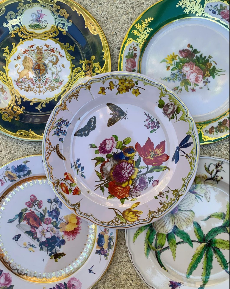 Plato de lata diseño" Luis XVI"