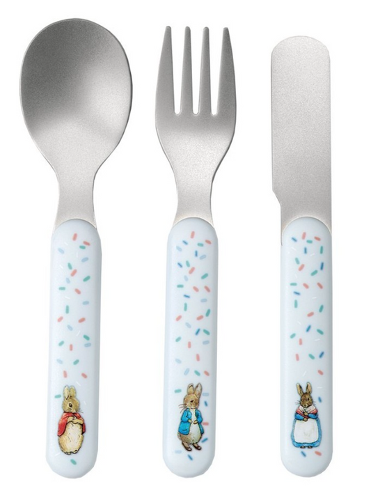 Set de tres cubiertos pequeños de Peter rabbit