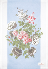 Cargar imagen en el visor de la galería, Trapo de cocina flores con fondo azul y blanco