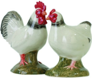 Salero y pimentero con forma de gallinas Sussex