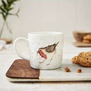Taza de porcelana fina "Petirrojo"