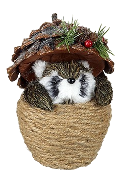 Adornos de animales en cesta