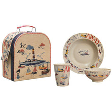 Cargar imagen en el visor de la galería, Juego de picnic diseño Sail away fabricado en cáscara de arroz