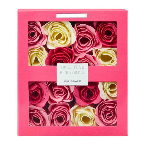 Caja con jabones en forma de rosas