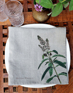 Set de seis servilletas de lino estampadas de flores silvestres
