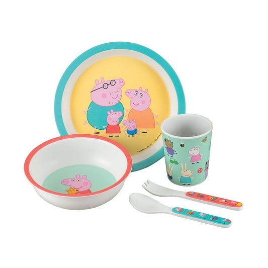 Set de cinco piezas de melamina de Peppa pig