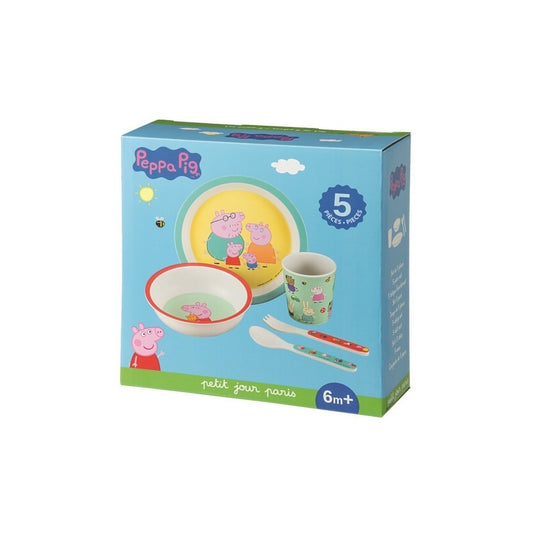 Set de cinco piezas de melamina de Peppa pig