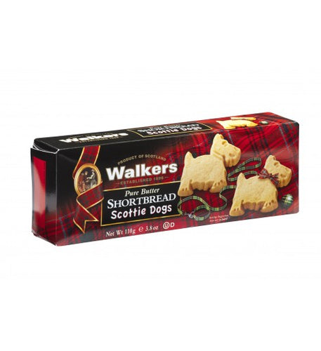 Galletas de mantequilla Walkers con forma de terrier escocés.